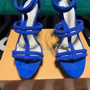 Jessica Simpson Cobalt Blue Suede Heels Sz 7.5